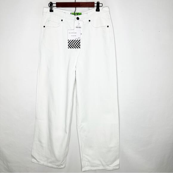 SANDRINE ROSE Wide Curve Leg Jeans White NWT in Size 28 - Picture 2 of 6